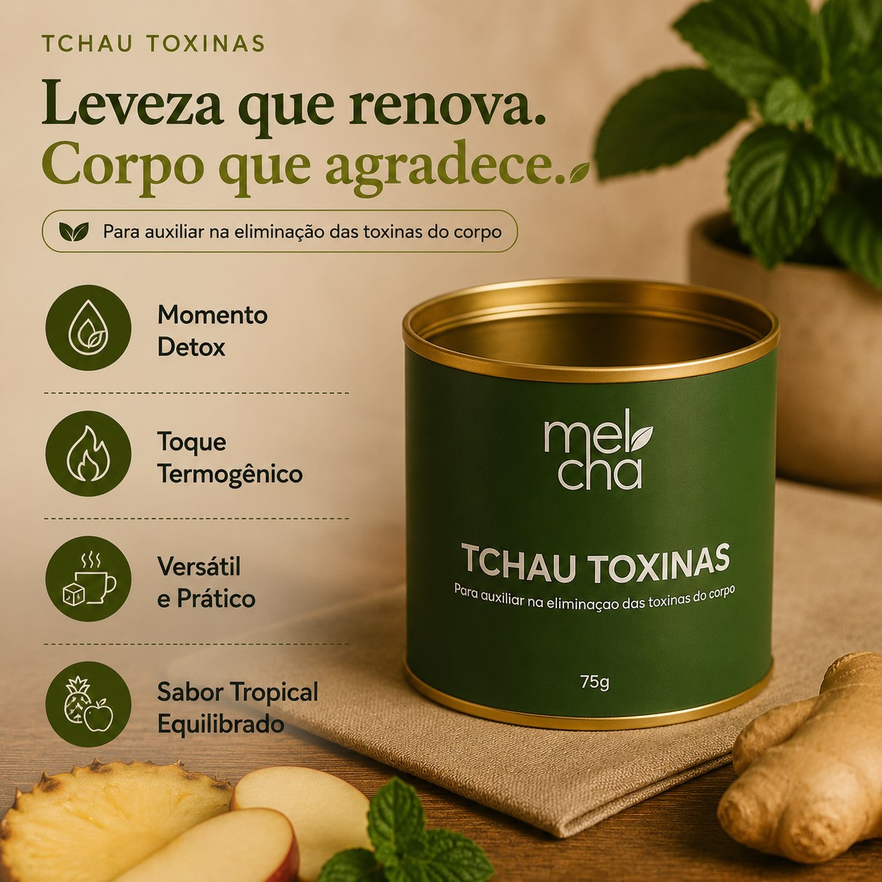 Combo Vitalidade - 4 Chás Premium - Combo Detox + Chás em Lata