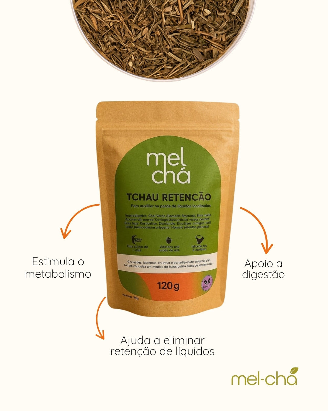 KitTchau Barriga + Tchau Retenção + Copo 500ml com Tampa de Bambu