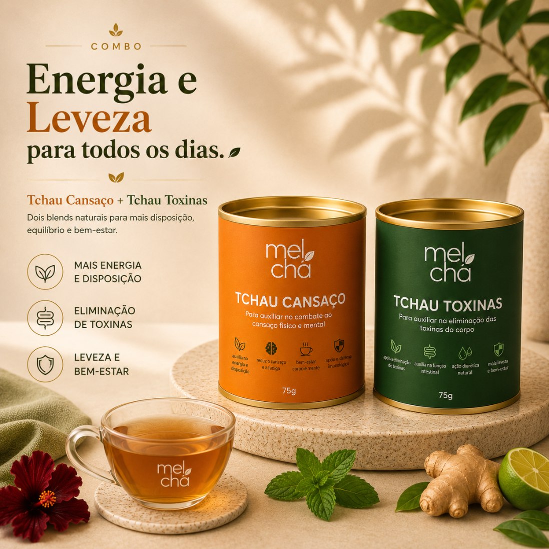 Combo Tchau Cansaço + Tchau Toxinas: Mais Disposição na Rotina, Menos Excessos no Organismo
