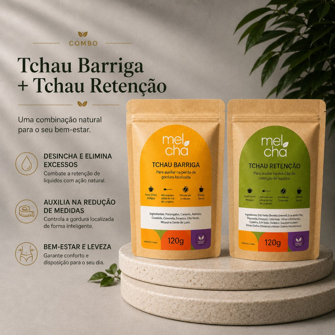 Combo Detox (Tchau Barriga + Tchau Retenção): Desinche e Elimine Excessos de Forma Natural