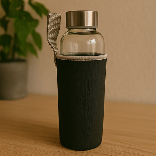 Garrafa de Vidro com Infusor Inox Personalizada Mel Chá