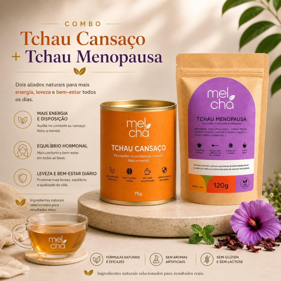 Combo Tchau Menopausa e Tchau Cansaço - Menos Desconfortos, Mais Energia para o Seu Dia