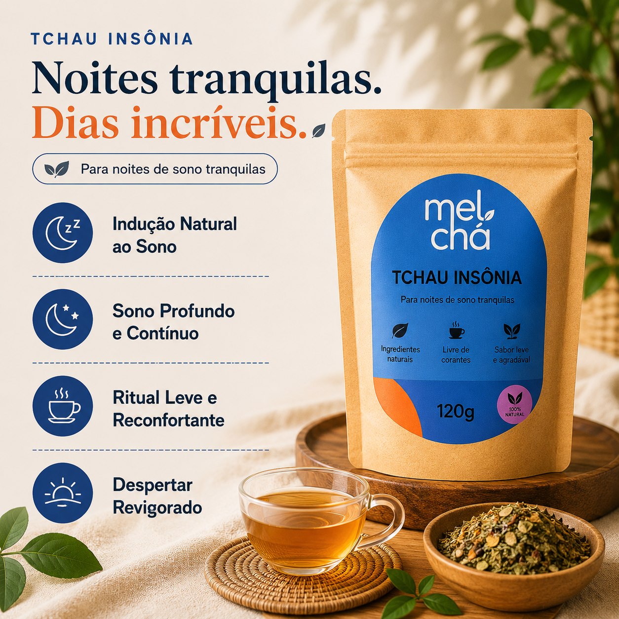 Kit Essencial Mel Chá – 6 Chás Premium + Garrafa Infusora Personalizada