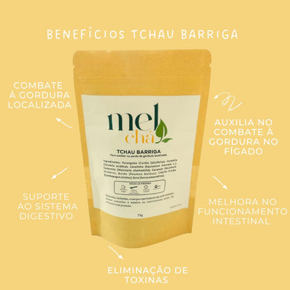 Kit 5x Chá Tchau Barriga  - Para Desinchar e Combater a Gordura Localizada