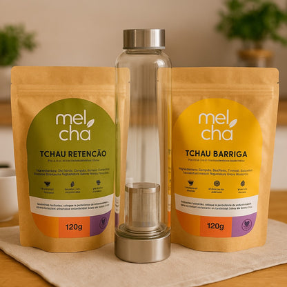 Kit Tchau Barriga e Tchau Retenção + Garrafa Infusora