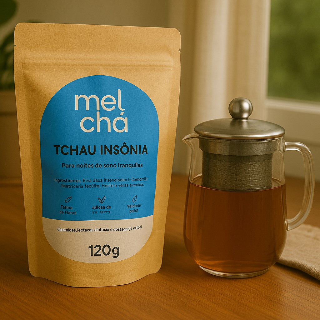 Combo Tchau Insônia + Chaleira com Infusor - Blend Natural com Ervas Relaxantes para Noites de Sono Tranquilas