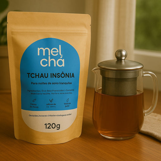 Combo Tchau Insônia + Chaleira com Infusor - Blend Natural com Ervas Relaxantes para Noites de Sono Tranquilas