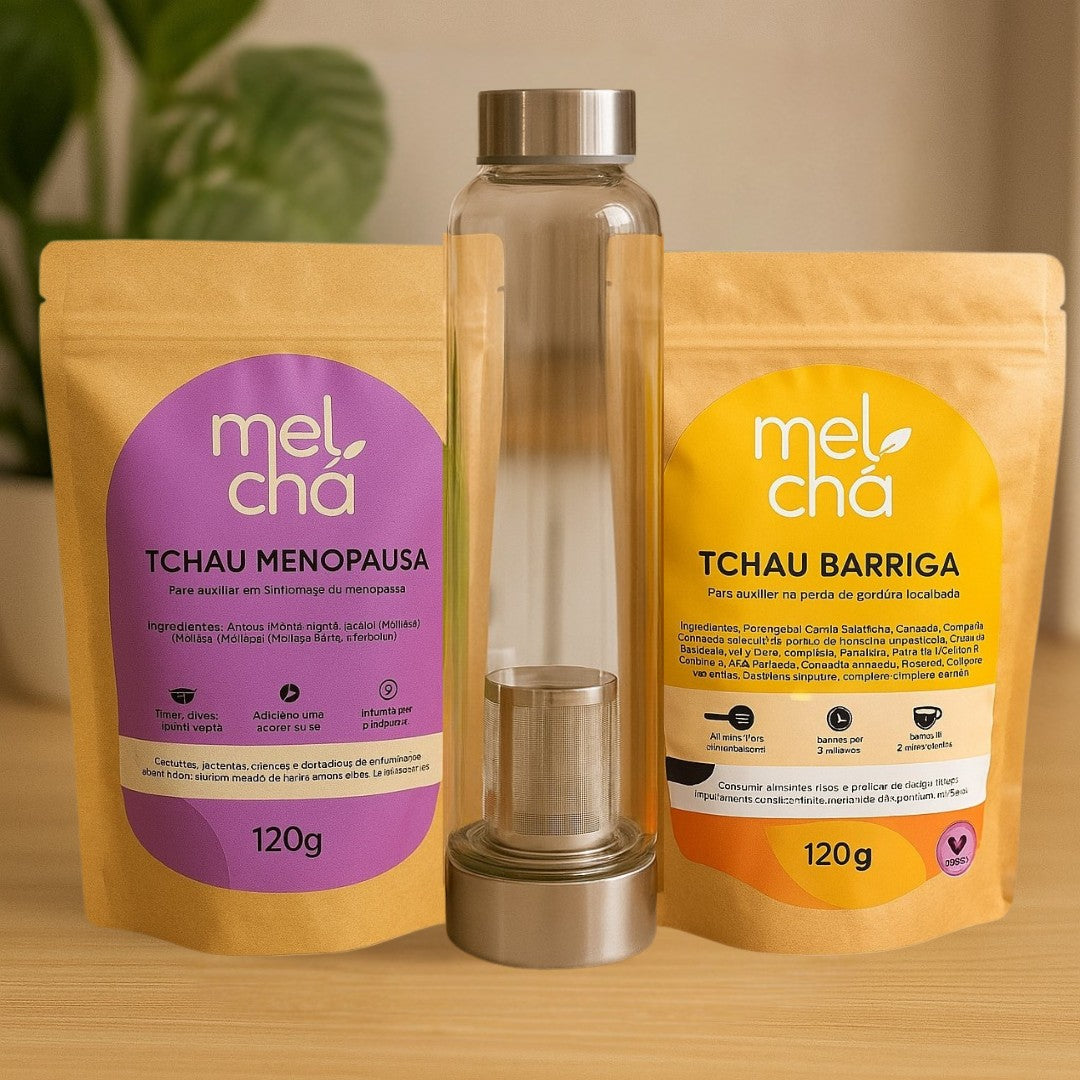 Kit Tchau Menopausa e Tchau Barriga + Garrafa Infusora