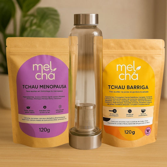 Kit Tchau Menopausa e Tchau Barriga + Garrafa Infusora