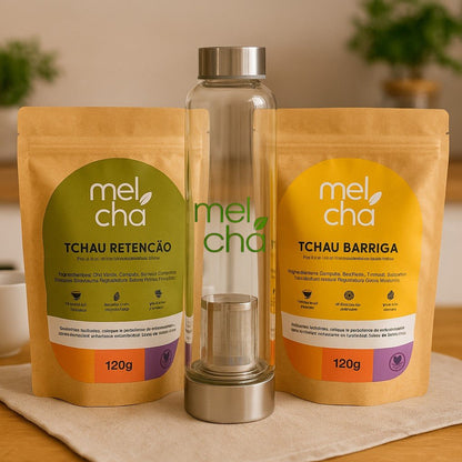 Kit Tchau Barriga e Tchau Retenção + Garrafa Infusora Personalizada
