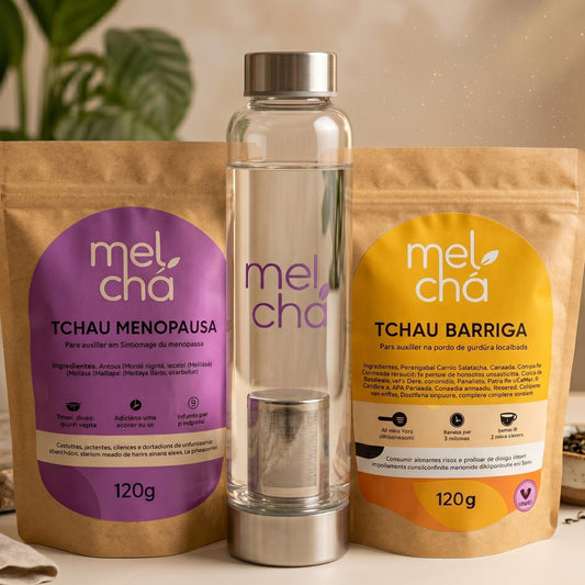 Kit Tchau Menopausa e Tchau Barriga + Garrafa Infusora Personalizada