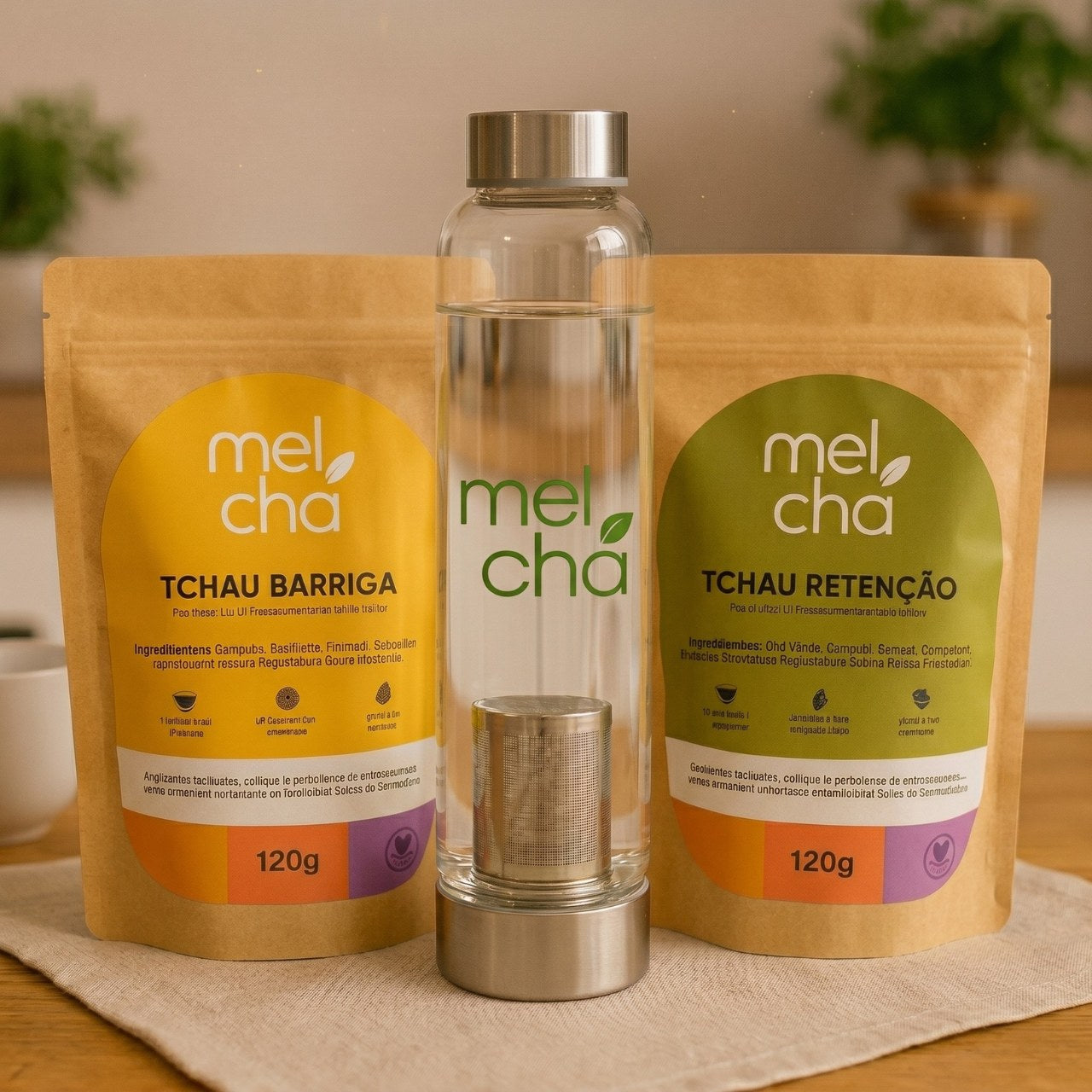Kit Detox - Tchau Barriga + Tchau Retenção + Garrafa Infusora Personalizada