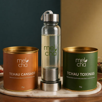 Kit Tchau Cansaço e Tchau Toxinas + Garrafa Infusora Personalizada