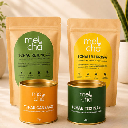 Combo Vitalidade - 4 Chás Premium - Combo Detox + Chás em Lata