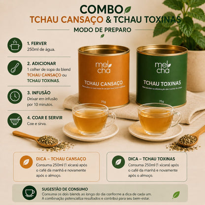 Kit Tchau Cansaço e Tchau Toxinas + Garrafa Infusora Personalizada