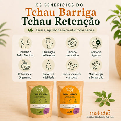 Kit Detox - Tchau Barriga + Tchau Retenção + Garrafa Infusora Personalizada
