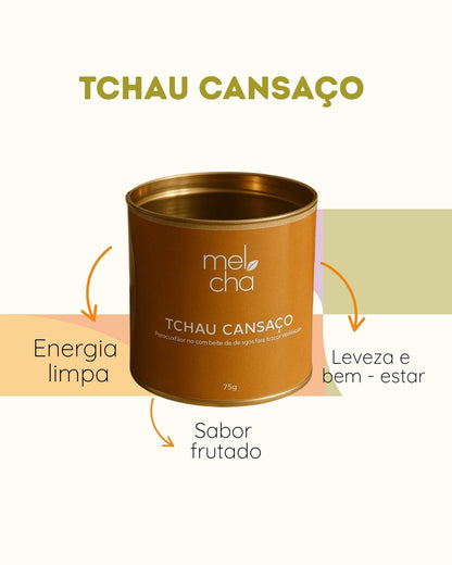 Kit Tchau Cansaço e Tchau Toxinas + Copo 500ml com Canudo e Tampa de Bambu