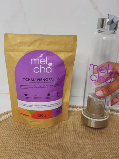 Kit Tchau Menopausa + Garrafa Infusora - Chá Natural para Alívio dos Sintomas da Menopausa