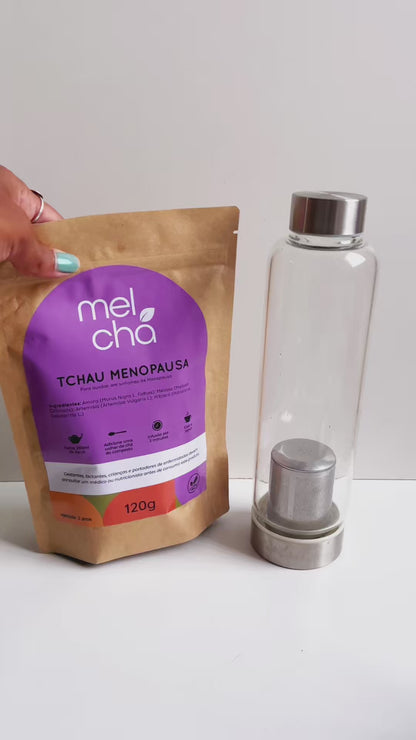Kit Tchau Menopausa + Garrafa Infusora - Chá Natural para Alívio dos Sintomas da Menopausa