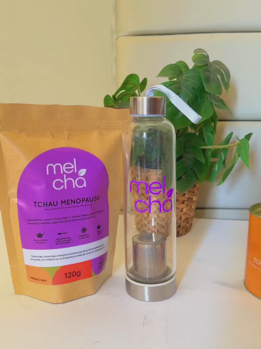 Kit Tchau Menopausa e Tchau Cansaço + Garrafa Infusora Personalizada