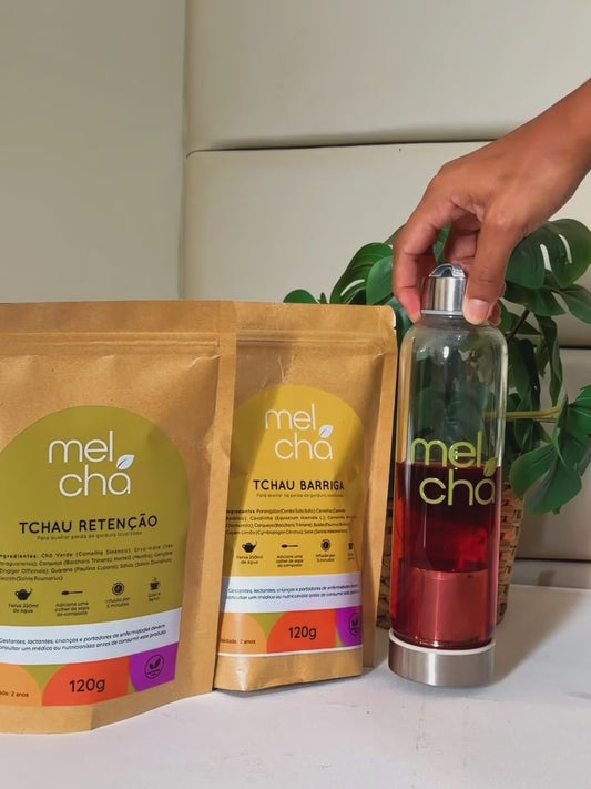 Kit Detox - Tchau Barriga + Tchau Retenção + Garrafa Infusora Personalizada