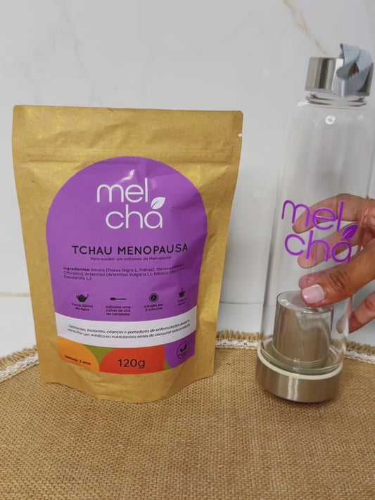 Kit Tchau Menopausa + Garrafa Infusora - Chá Natural para Alívio dos Sintomas da Menopausa