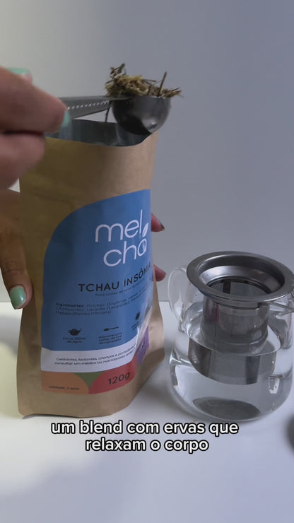 Combo Tchau Insônia + Chaleira com Infusor - Blend Natural com Ervas Relaxantes para Noites de Sono Tranquilas